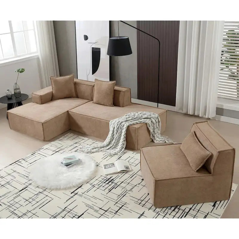 Modern Minimalist Modular Combination L-shaped Sofa Set,Free Installation Sofa