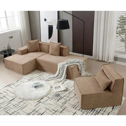 Modern Minimalist Modular Combination L-shaped Sofa Set,Free Installation Sofa