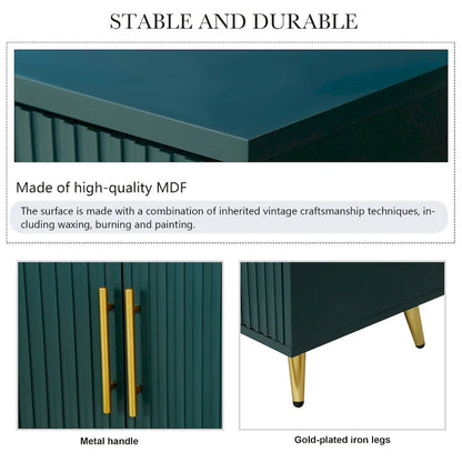 Wood TV Stand with Storage Cabinet & Adjustable Shelves, Media TV Console for Living Room Bedroom