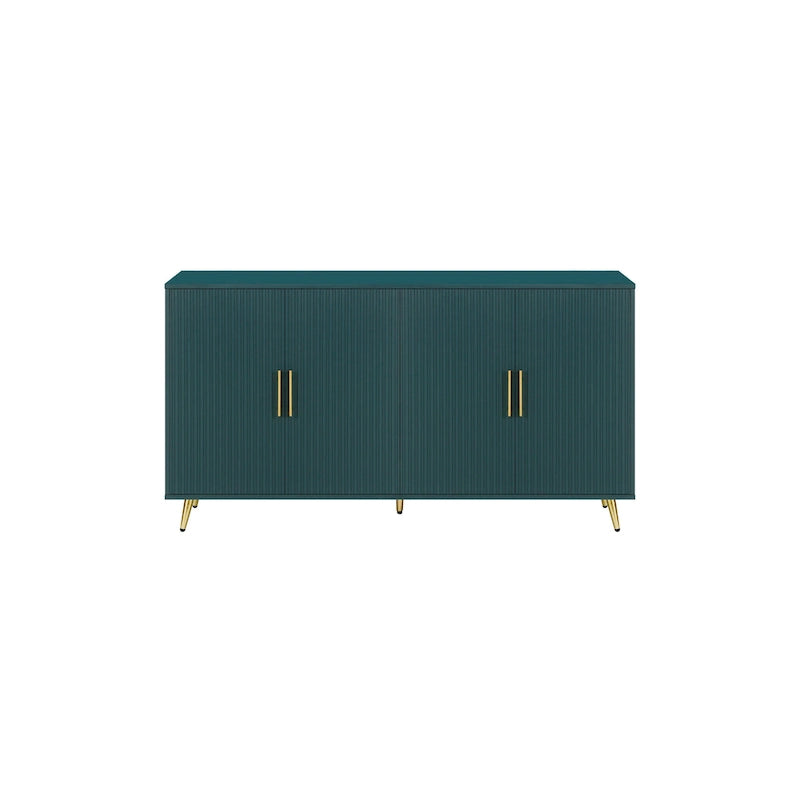 Wood TV Stand with Storage Cabinet & Adjustable Shelves, Media TV Console for Living Room Bedroom