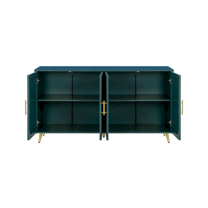 Wood TV Stand with Storage Cabinet & Adjustable Shelves, Media TV Console for Living Room Bedroom