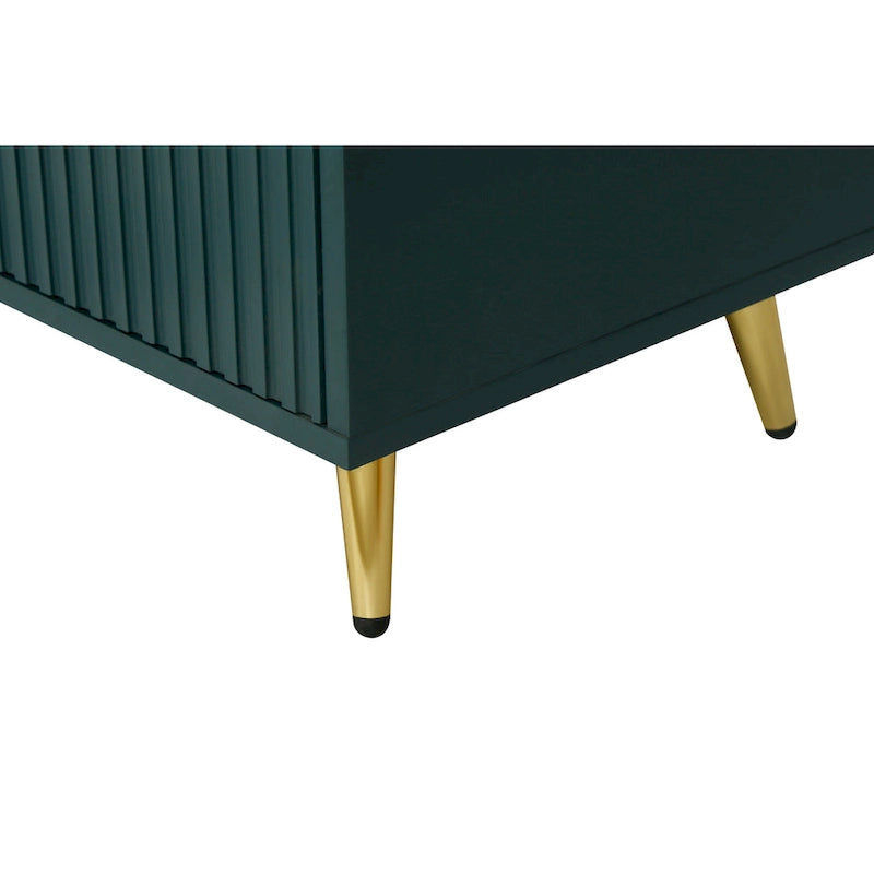 Wood TV Stand with Storage Cabinet & Adjustable Shelves, Media TV Console for Living Room Bedroom