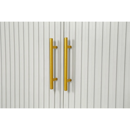 Wood TV Stand with Storage Cabinet & Adjustable Shelves, Media TV Console for Living Room Bedroom