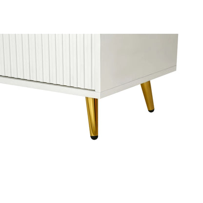 Wood TV Stand with Storage Cabinet & Adjustable Shelves, Media TV Console for Living Room Bedroom