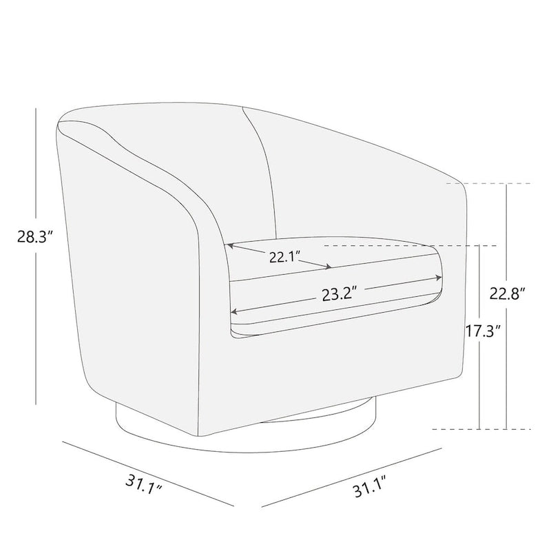 Liam Swivel Accent Chair - Single