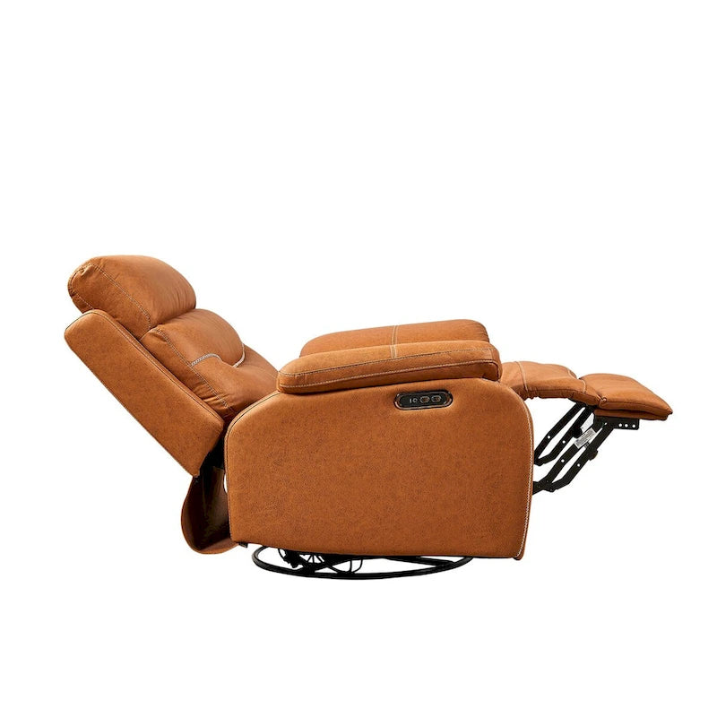 Dual Motor Rocking Recliner Chair, Swivel, Power Headrest, USB Charging