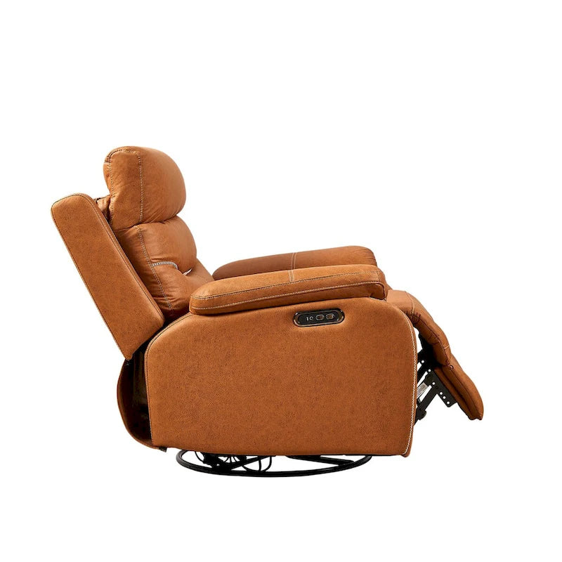 Dual Motor Rocking Recliner Chair, Swivel, Power Headrest, USB Charging