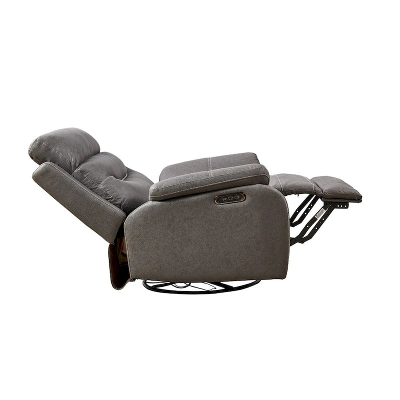 Dual Motor Rocking Recliner Chair, Swivel, Power Headrest, USB Charging