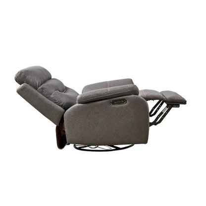 Dual Motor Rocking Recliner Chair, Swivel, Power Headrest, USB Charging