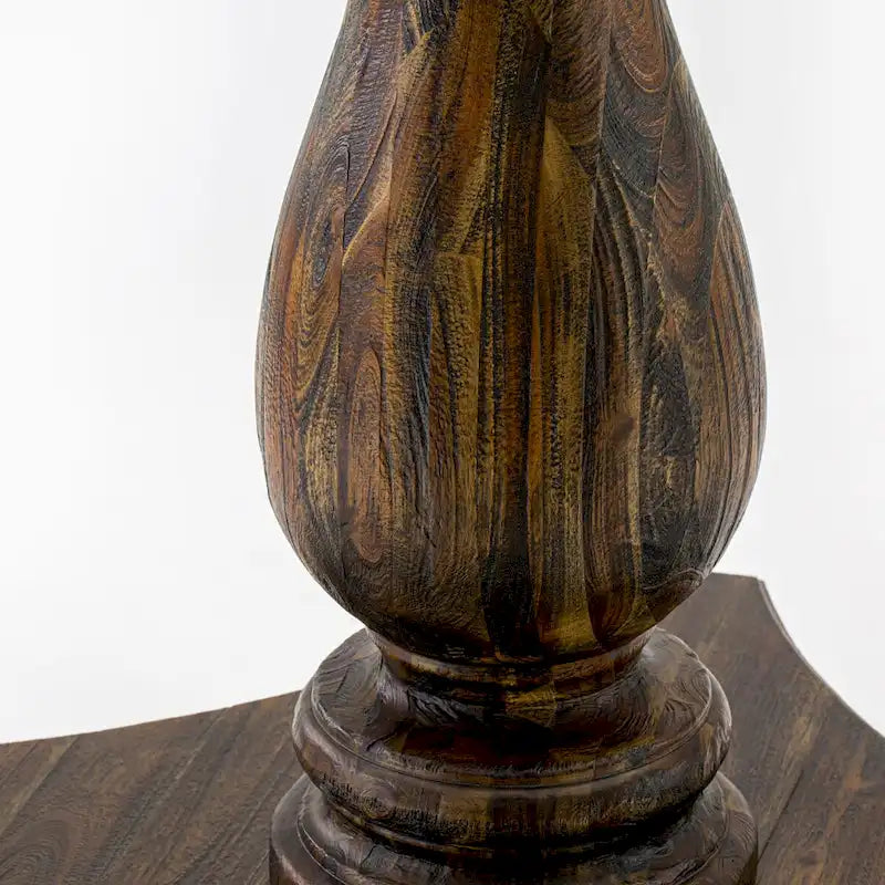 East West Furniture Kitchen Table Set- a Dining Table & Dark Khaki Linen Fabric Chairs, Distressed Jacobean (Pieces Option)