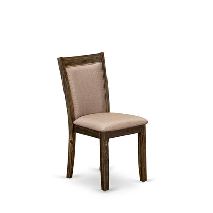 East West Furniture Kitchen Table Set- a Dining Table & Dark Khaki Linen Fabric Chairs, Distressed Jacobean (Pieces Option)