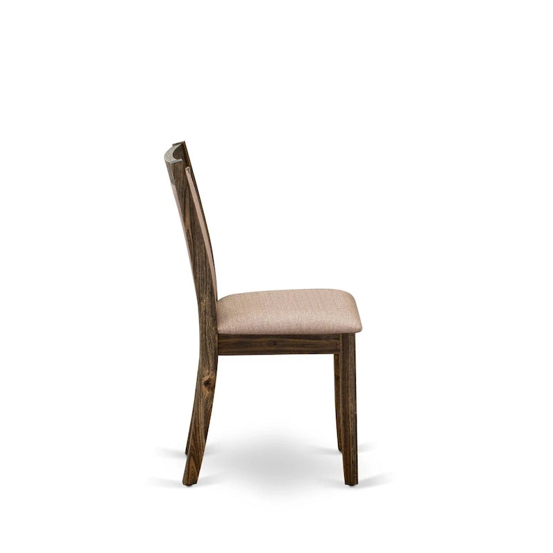 East West Furniture Kitchen Table Set- a Dining Table & Dark Khaki Linen Fabric Chairs, Distressed Jacobean (Pieces Option)