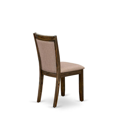 East West Furniture Kitchen Table Set- a Dining Table & Dark Khaki Linen Fabric Chairs, Distressed Jacobean (Pieces Option)