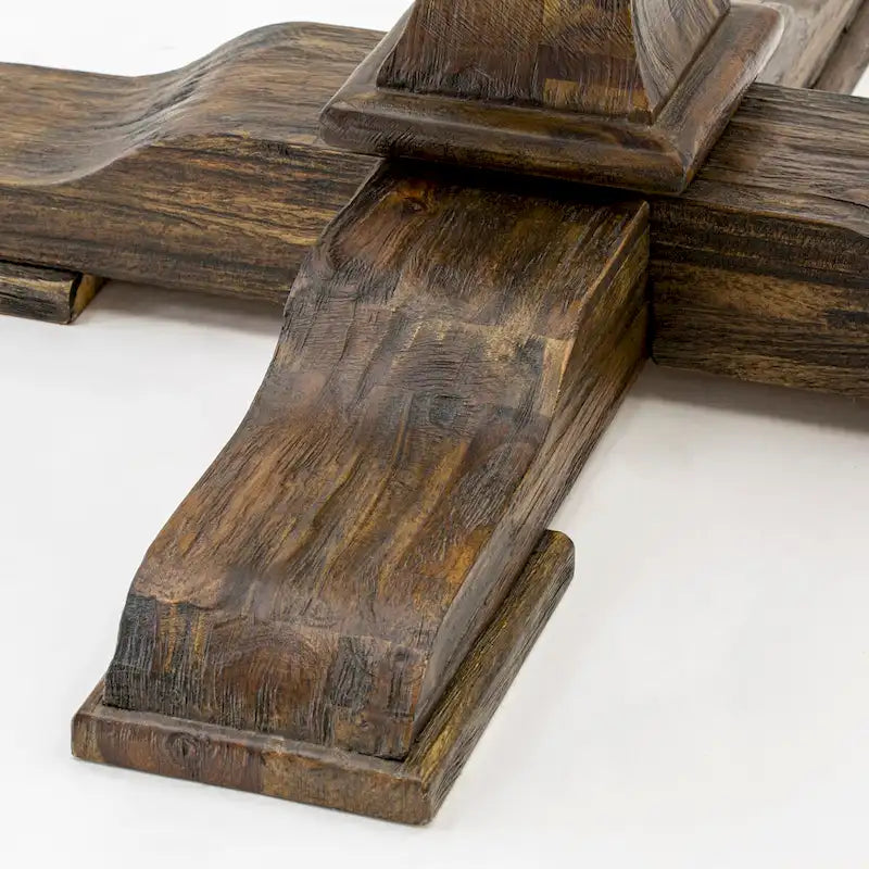 East West Furniture Kitchen Table Set- a Dining Table & Dark Khaki Linen Fabric Chairs, Distressed Jacobean (Pieces Option)