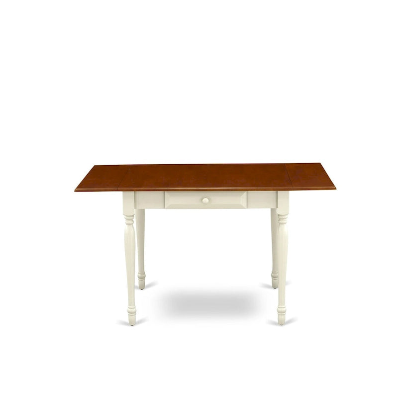 East West Furniture Dining Set- a Dining Room Table and Wood Seat Chairs, Buttermilk & Cherry (Pieces Option)