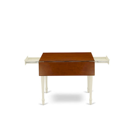 East West Furniture Dining Set- a Dining Room Table and Wood Seat Chairs, Buttermilk & Cherry (Pieces Option)