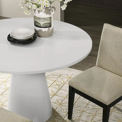 Roundhill Rocco 5-Piece 48 Pedestal Dining Set, Round Pedestal Table with 4 Chairs