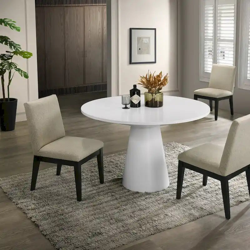 Roundhill Rocco 5-Piece 48 Pedestal Dining Set, Round Pedestal Table with 4 Chairs