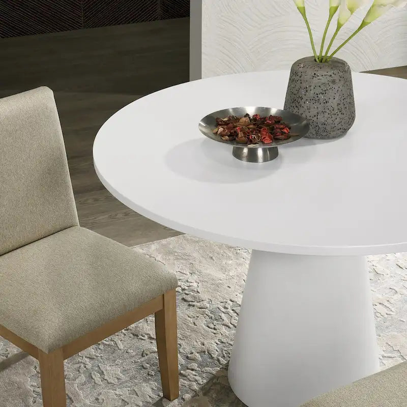 Roundhill Rocco 5-Piece 48 Pedestal Dining Set, Round Pedestal Table with 4 Chairs