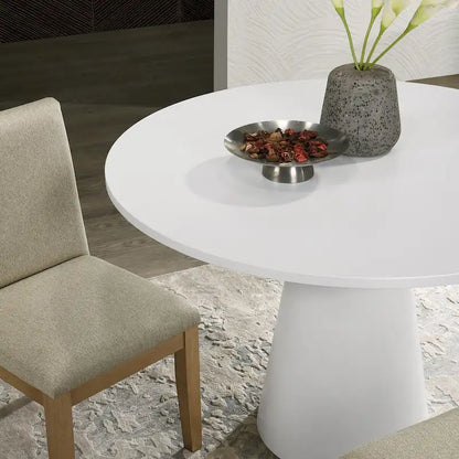 Roundhill Rocco 5-Piece 48 Pedestal Dining Set, Round Pedestal Table with 4 Chairs