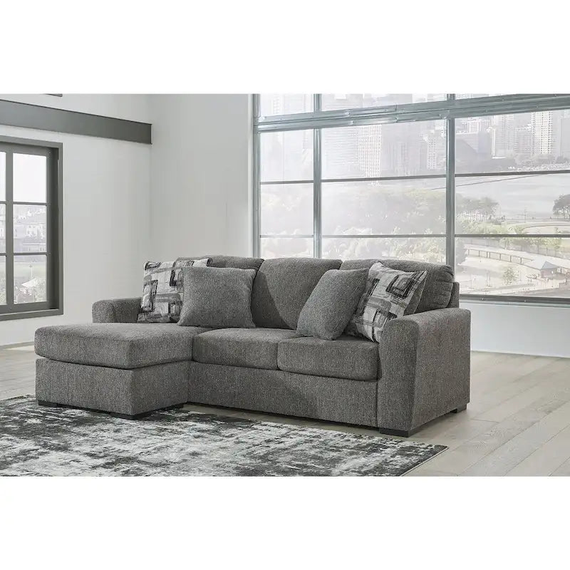 Signature Design by Ashley Gardiner Pewter Sofa Chaise - 101W x 63D x 40H