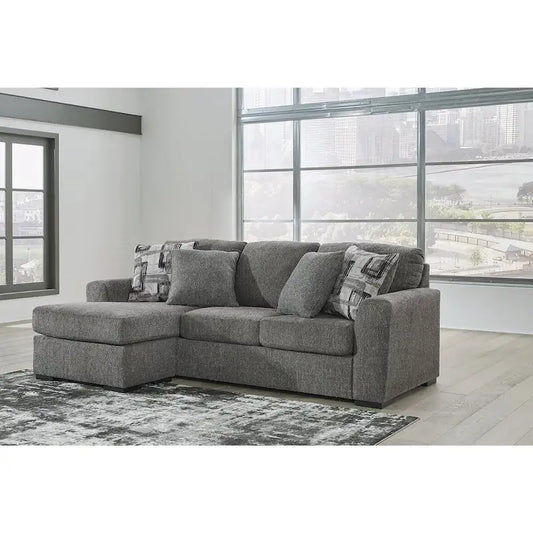 Signature Design by Ashley Gardiner Pewter Sofa Chaise - 101W x 63D x 40H