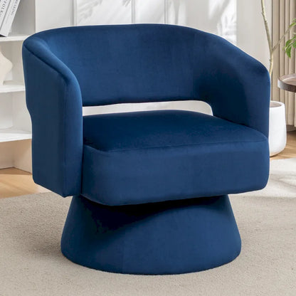 Velvet Swivel Barrel Chair
