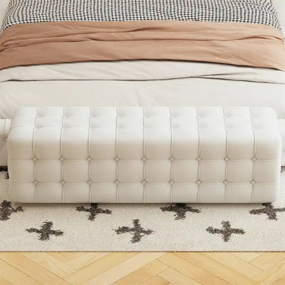 All Covered Velvet Upholstered Ottoman,Rectangular Footstool