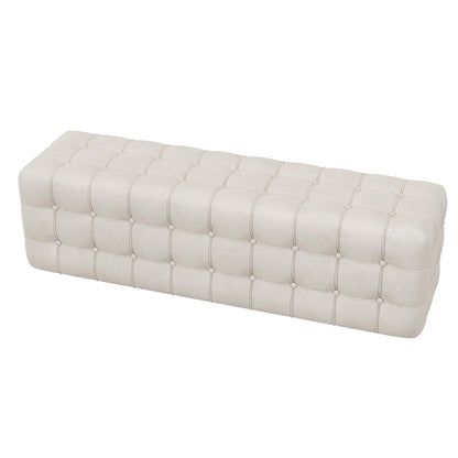 All Covered Velvet Upholstered Ottoman,Rectangular Footstool