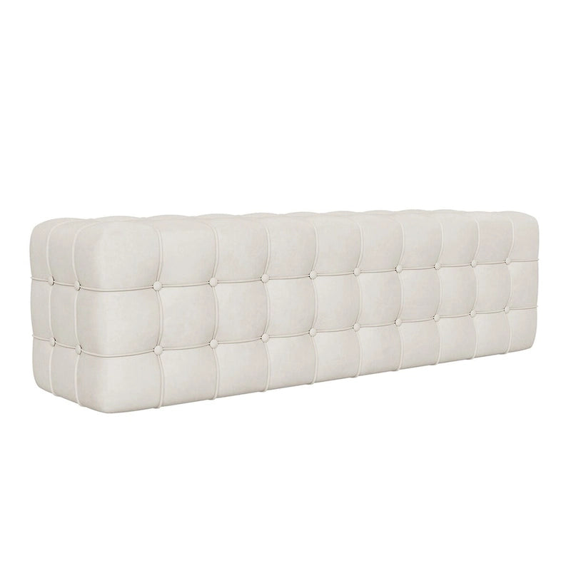 All Covered Velvet Upholstered Ottoman,Rectangular Footstool