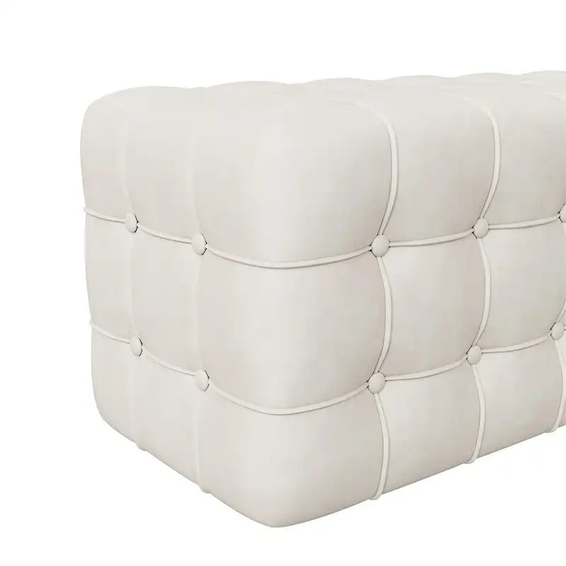 All Covered Velvet Upholstered Ottoman,Rectangular Footstool