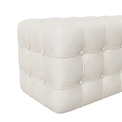 All Covered Velvet Upholstered Ottoman,Rectangular Footstool