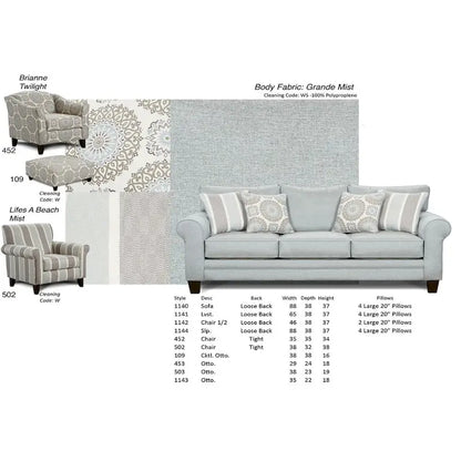 Brianne Twilight Grey Rayon Accent Chair