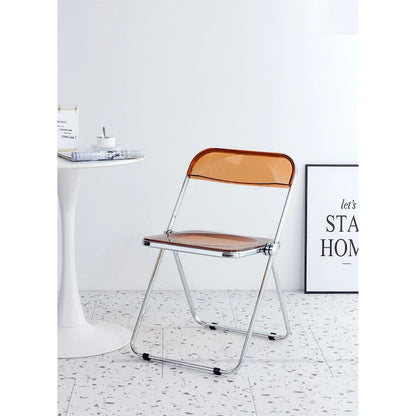 YELLOW Clear Transparent Folding Chair Chair Pc Plastic Living Room Seat