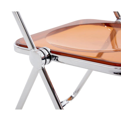 YELLOW Clear Transparent Folding Chair Chair Pc Plastic Living Room Seat