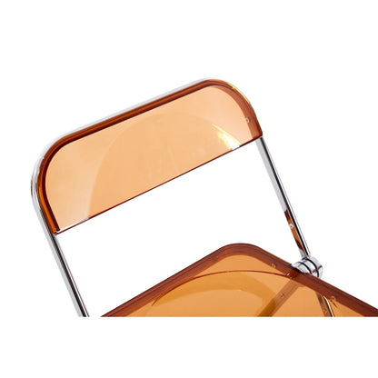 YELLOW Clear Transparent Folding Chair Chair Pc Plastic Living Room Seat