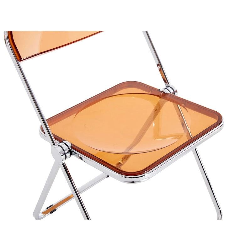 YELLOW Clear Transparent Folding Chair Chair Pc Plastic Living Room Seat