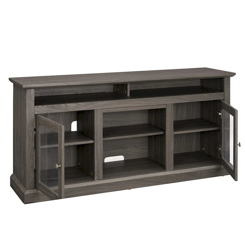 60 Wood TV Stand with Storage Space and Cable Management Cutouts