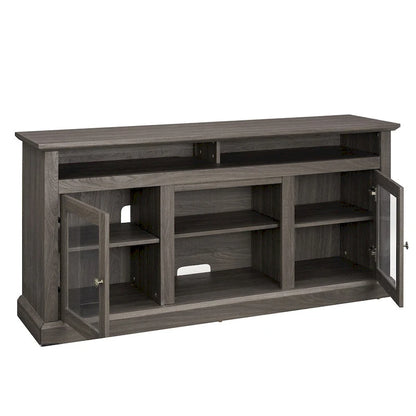 60 Wood TV Stand with Storage Space and Cable Management Cutouts