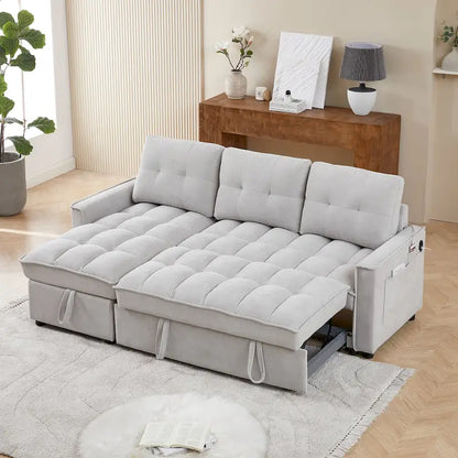 L-Shaped Sectional Sofa with Reclining Storage