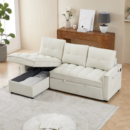 L-Shaped Sectional Sofa with Reclining Storage