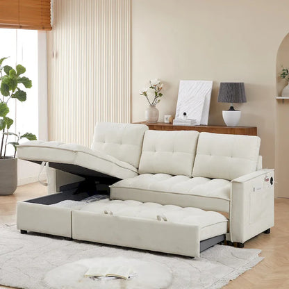 L-Shaped Sectional Sofa with Reclining Storage