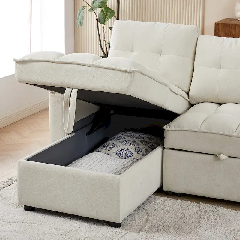L-Shaped Sectional Sofa with Reclining Storage