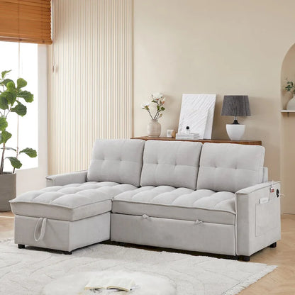 L-Shaped Sectional Sofa with Reclining Storage