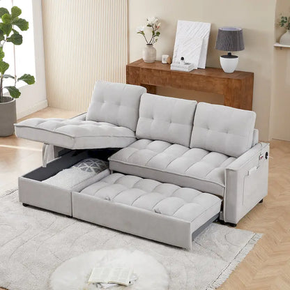 L-Shaped Sectional Sofa with Reclining Storage