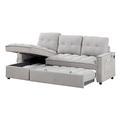 L-Shaped Sectional Sofa with Reclining Storage