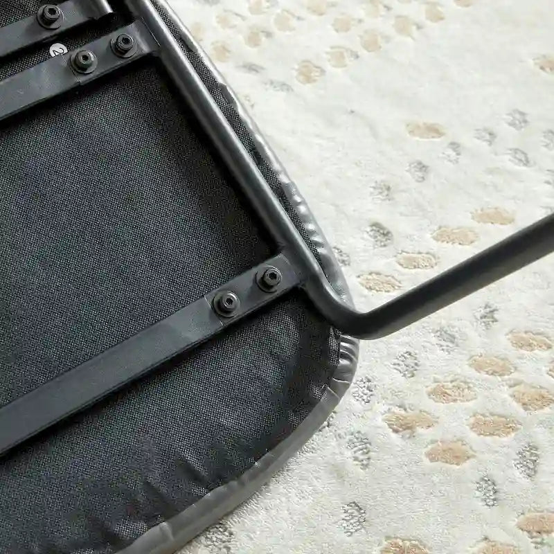 Modern Simple Leather Dining Chair with Metal Pipe and PP Back