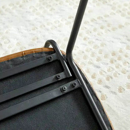 Modern Simple Leather Dining Chair with Metal Pipe and PP Back