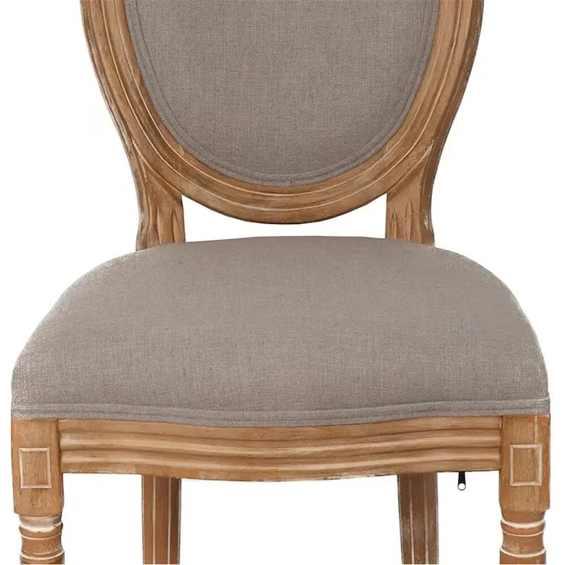 French Country Dining Chairs with Round Back Set of 2,Solid Wood Legs