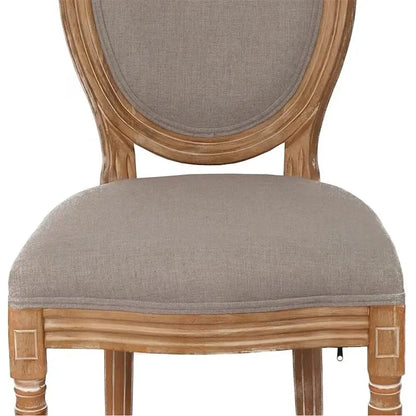 French Country Dining Chairs with Round Back Set of 2,Solid Wood Legs